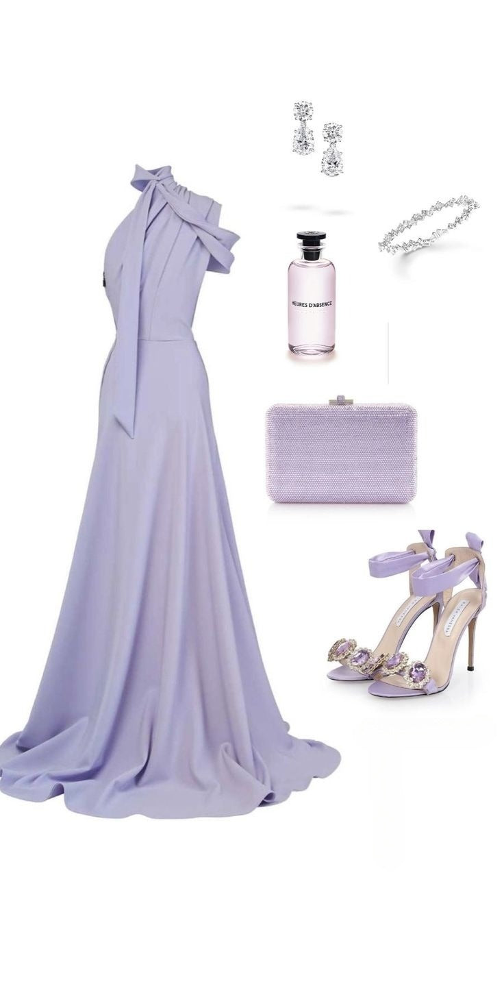 A Line One Shoulder Lilac Prom Dress Long Evening Party Dress     S7022