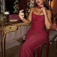 Burgundy Long Evening Dress Sexy Party Dresses Prom Dress         S7187