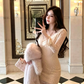 Sexy Lace V-Neck Bodycon Dress with Flare Sleeves R9163