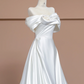 White off-the-shoulder fitted long elegant ball gown/bridal dress R8306