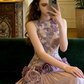 Light purple sleeveless fitted long elegant ball gown, bridal dress R8579