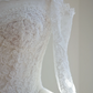 White off-the-shoulder, fitted waist, full skirt, long ball gown R8510