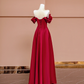 Red off-the-shoulder fitted long elegant ball gown/bridal dress R8422