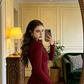 Red fitted long elegant ball gown/bridal dress R8610