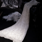 White sequined strapless shawl fitted long ball gown/bridal dress R8823