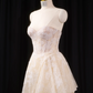 Light apricot strapless fitted long ball gown, bridal dress R8913