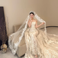 White strapless lace waist slim sexy fishtail long dress bridal gown R6028
