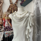 Silver-gray halter neckline slim waist ball gown R6168
