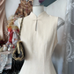 Ivory white elegant slim-fitting cheongsam long dress ball gown R6208