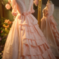 Pink square neckline fitted waist ball gown/bridal dress R7259