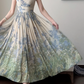 Light green halter-neck fitted floral maxi skirt ball gown R8051