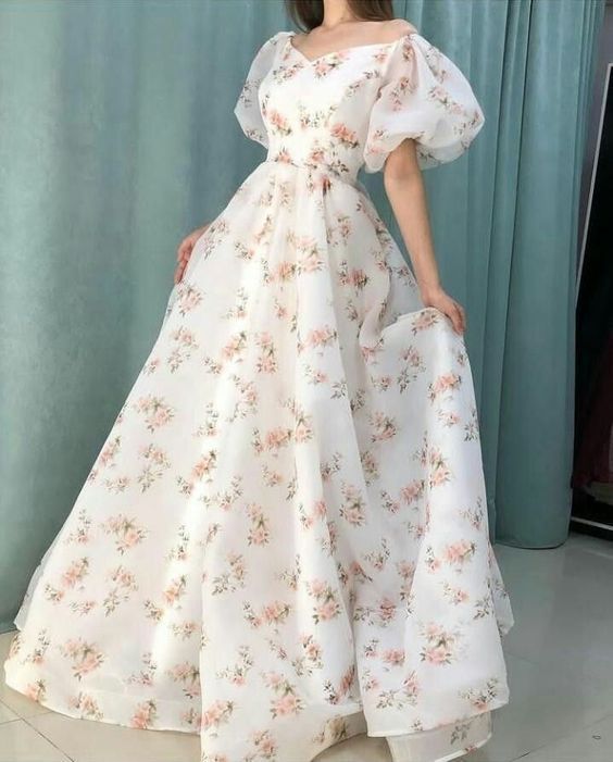 Floral Print Beautiful Long Gown      S2655