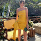 Yellow Strapless Short Formal Dress, Homecoming Dress      S5331