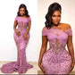 Off Shoulder Mermaid Elegant Evening Gowns Long Prom Dress     S7224