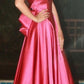 Hot Pink A-Line Satin Long Prom Party Dress Formal Evening Dress         S7177