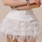 White suspender design neckline waist slim sexy lace skirt short skirt homecoming dress R4628