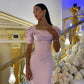 Pink long evening prom dress     S2605