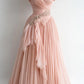 Pink Chiffon Long Prom Dress for Women,Elegant Evening Dress      S7246