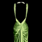 Green fitted bodycon ball gown R6607
