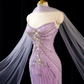 Light purple strapless, fitted, bodycon, sexy long ball gown/bridal dress R8943