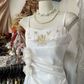 White halter-neck A-line design ball gown R6367