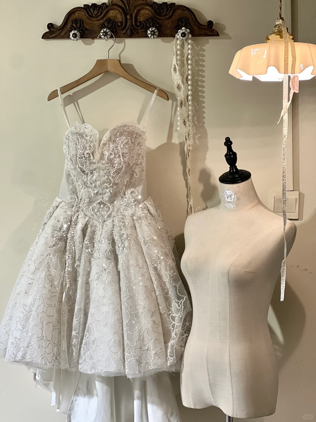 White tube top retro beaded waist slimming and large skirt princess dress homecoming dress R4345