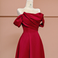 Red off-the-shoulder fitted long elegant ball gown/bridal dress R8422