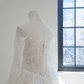 White off-the-shoulder, fitted waist, full skirt, long ball gown R8510