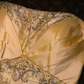 Gold strapless cinched waist ball gown R6966