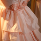 Pink square neckline fitted waist ball gown/bridal dress R7259