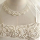 White halter-neck, fitted waist, pleated long ball gown R6806