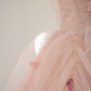 Light pink strapless, fitted waist, full skirt, long ball gown, bridal dress R8518