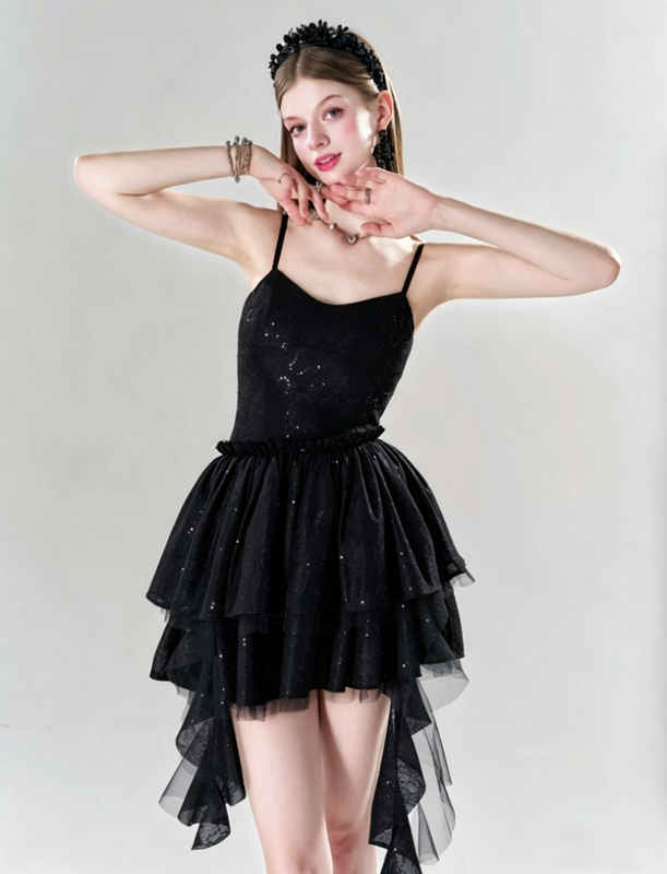 Sweet Style Summer Dress with Lace Design and Comfortable Elastic Waist R9211