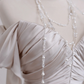 Light champagne-colored off-the-shoulder, fitted, long, sexy ball gown/bridal dress R8277