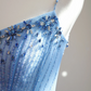 Blue halter-neck fitted waist long ball gown with feather skirt R8452
