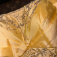 Gold strapless cinched waist ball gown R6966