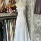 White halter-neck A-line design ball gown R6367