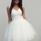 V Neck White Short Short White V Neck Homecoming Dresses     S2673