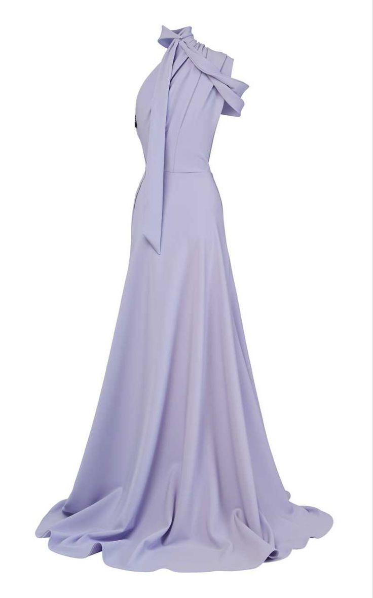 A Line One Shoulder Lilac Prom Dress Long Evening Party Dress     S7022