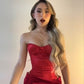 Elegant Red Cocktail Dress Short Party Dress    S7139