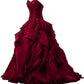 Burgundy Evening Gowns,Ball Gown Formal Dress,Evening Gowns For Teens        S7057