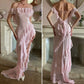 Off shoulder irregular dress for women elegant sexy evening ruffle party dress     S7073