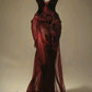 Sexy Burgundy Long Prom Evening Dresses        S7124