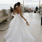 A line lace wedding dresses for women,long beach dresses,classy dresses       S7105