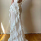 Off shoulder irregular dress for women elegant sexy evening ruffle party dress     S7073