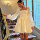 A line white homecoming dress 16th birthday outfits    S5344