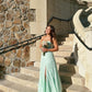 Mint Green Long Formal Dress Evening Dress     S7013
