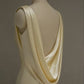 Pastel Yellow Satin Backless Mermaid Long Prom Dress      S7065