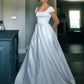 Generous A-line Simple Satin Wedding Dress Charming Evening Dress    S2158