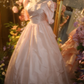 Pink square neckline fitted waist ball gown/bridal dress R7259